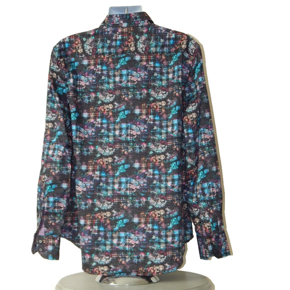 Robert Graham WAGNER Men’s Button Front Long Sleeve Shirt Multicolor Size XL NWT - Picture 8 of 14